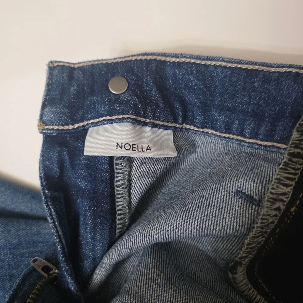 Paige Noella Maternity Jeans Womens 30W X 26L Blue Straight Leg‎ Elastic Stretch